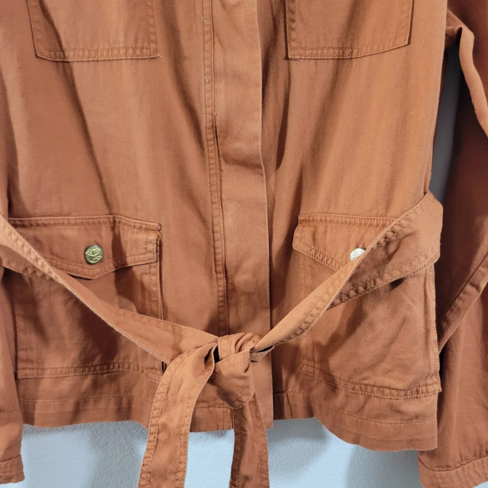 DRAPER JAMES RSVP Cinnamon casual cotton twill belted field utility jacket